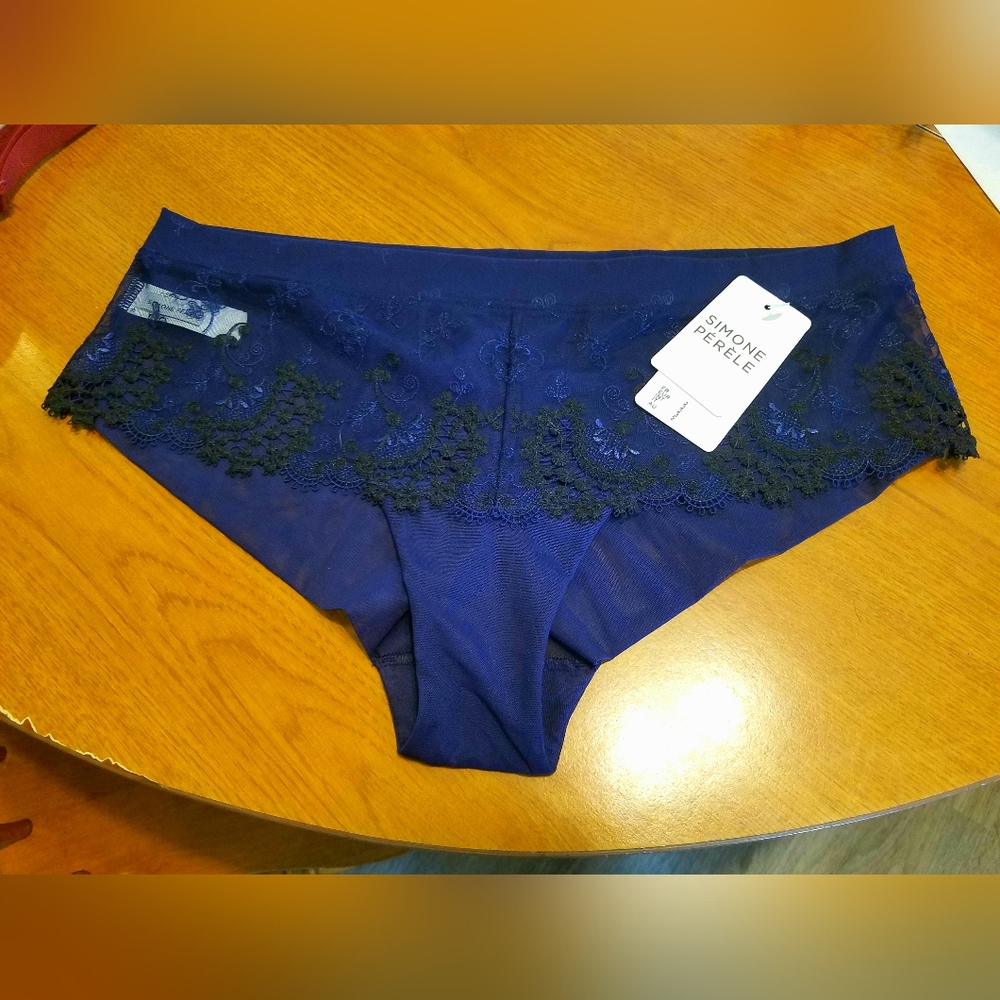 Simone Perele Blue Lace Panties (M/2INT)